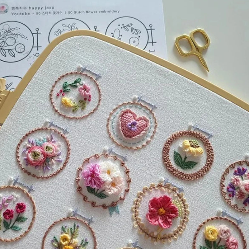 Lisslune | Small Flower Frame Embroidery Set