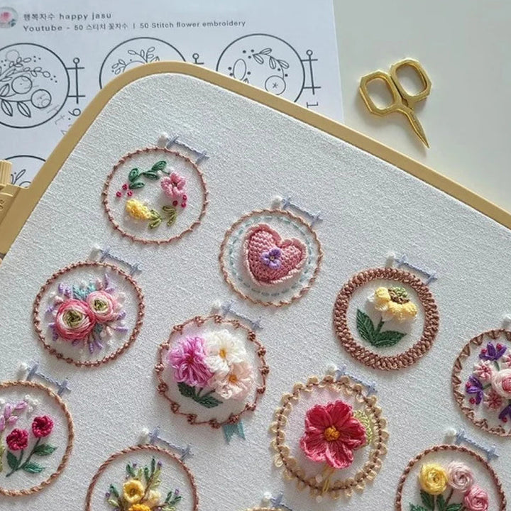 Lisslune | Small Flower Frame Embroidery Set