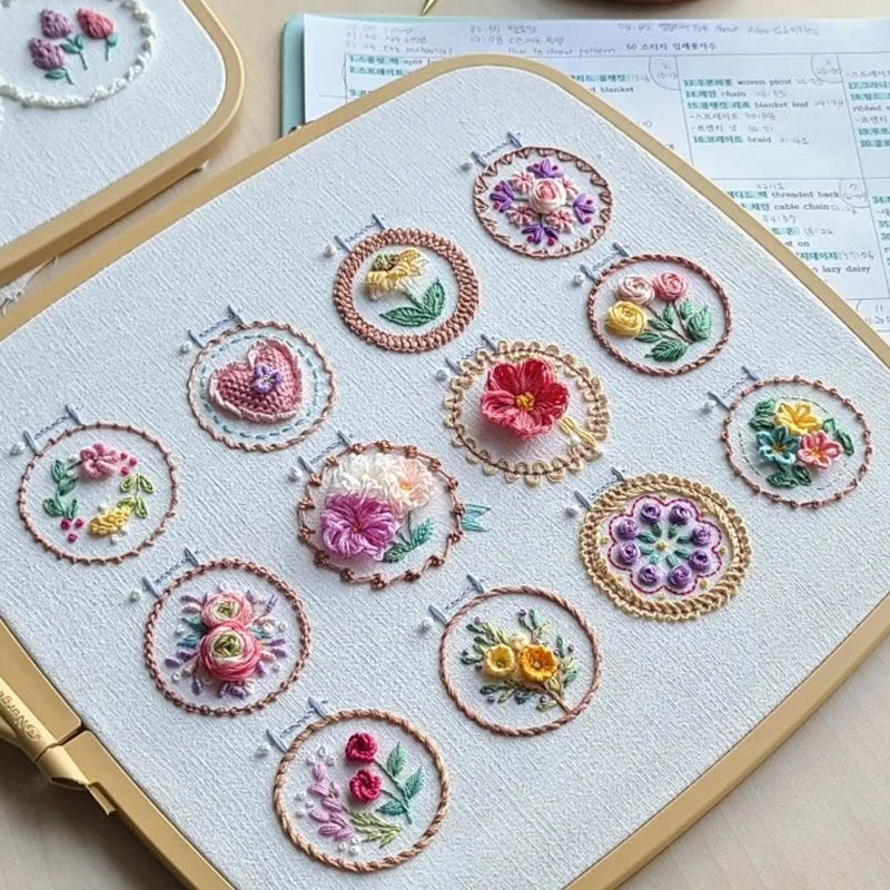 Lisslune | Small Flower Frame Embroidery Set