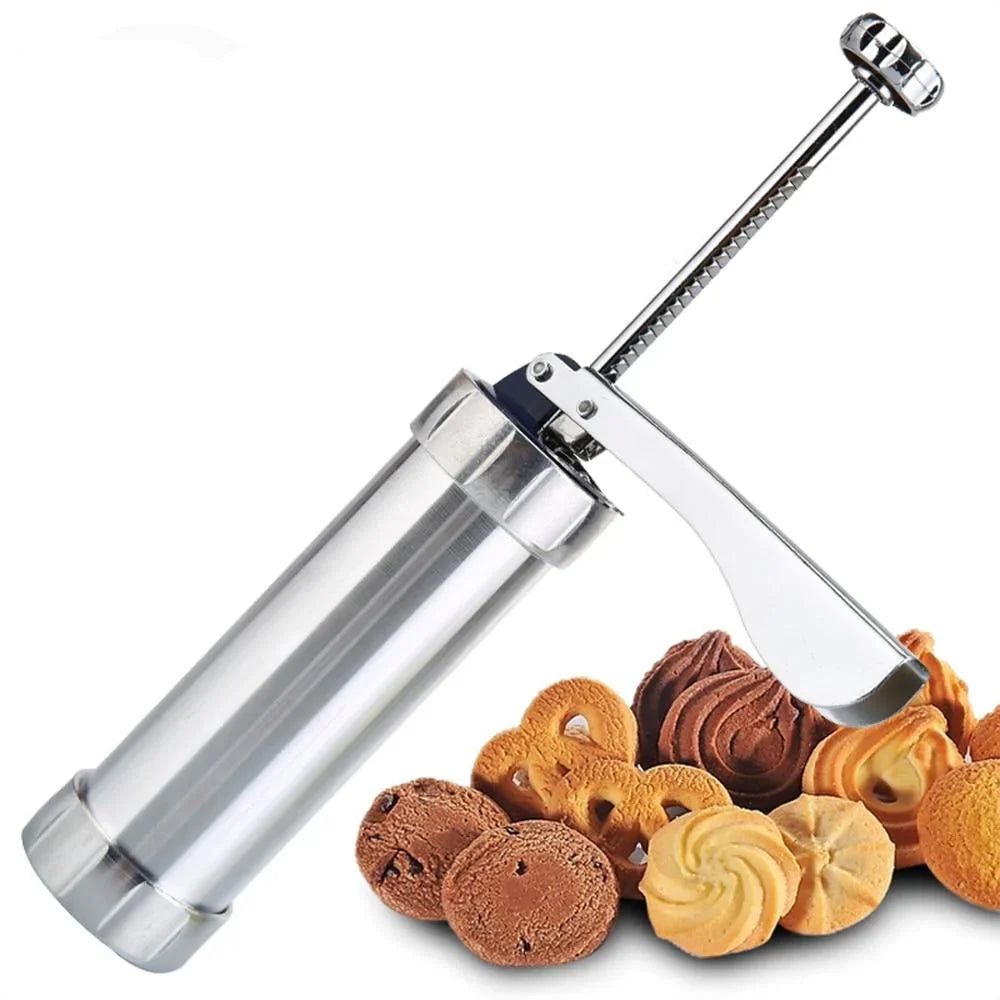 Lisslune | Cookie press made of stainless steel with attachments for creative cookies and pastries