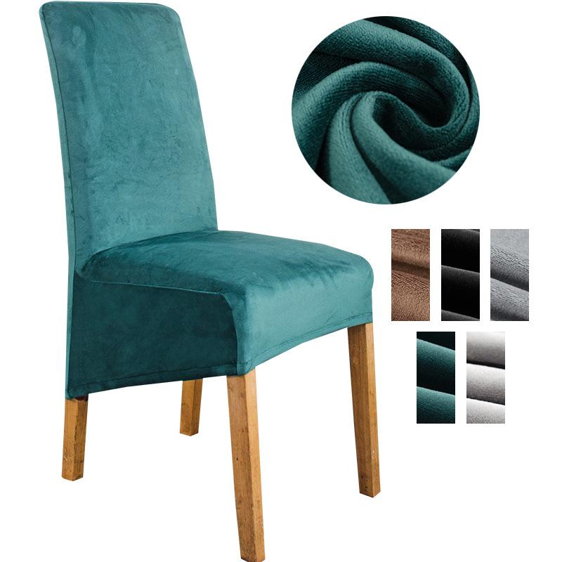Lisslune | Stretch Velvet XL Size Dining Chair Covers x4 | Soft. Stretchable & Non-Slip for Home Dining Room Decoration