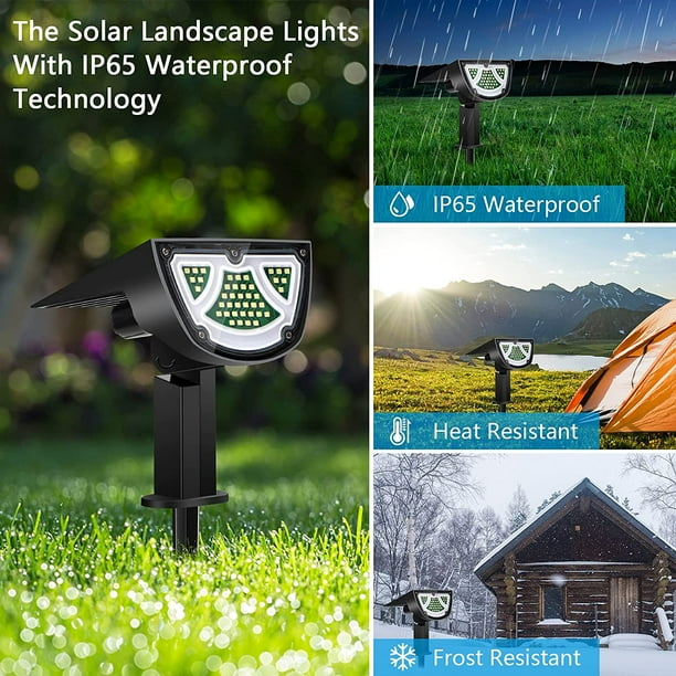 Lisslune | Solar LED Spotlight – Outdoor lighting with solar panel for garden and pathways