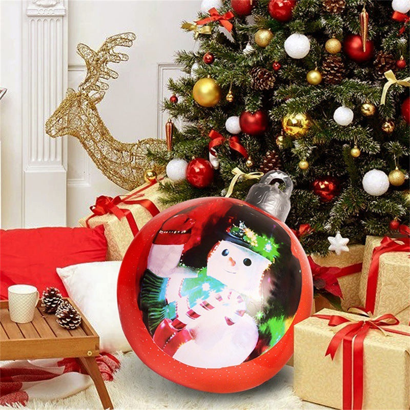 Lisslune | Inflatable Christmas Ball Outdoor Decoration 60cm – Weather Resistant PVC Christmas Decoration