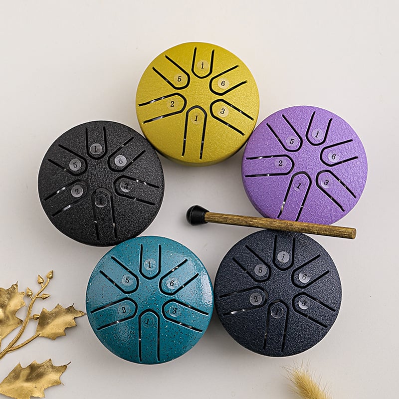 Lisslune | BUDDHA STONES MINI STEEL TONGUE DRUM 3 INCH SOUND HEALING DRUM KIT