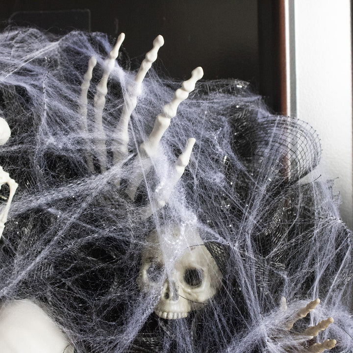 Lisslune | Halloween Wreath – Mesh Skull Garland for Door and Wall Decoration