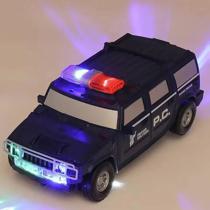 Lisslune | Transforming Robot Car | 2-in-1 Police Car & Robot Toy with Lights and Sound