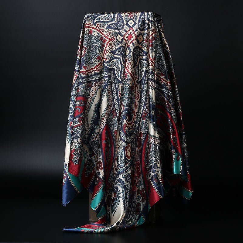 Lisslune | Large square scarf Simulation silk scarf All-match scarf Scarf