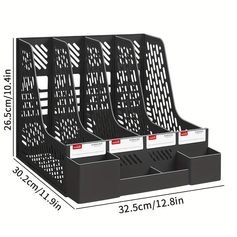 Lisslune | 4-compartment desk organizer with integrated pen holder