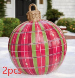 Lisslune | Inflatable Christmas Ball Outdoor Decoration 60cm – Weather Resistant PVC Christmas Decoration