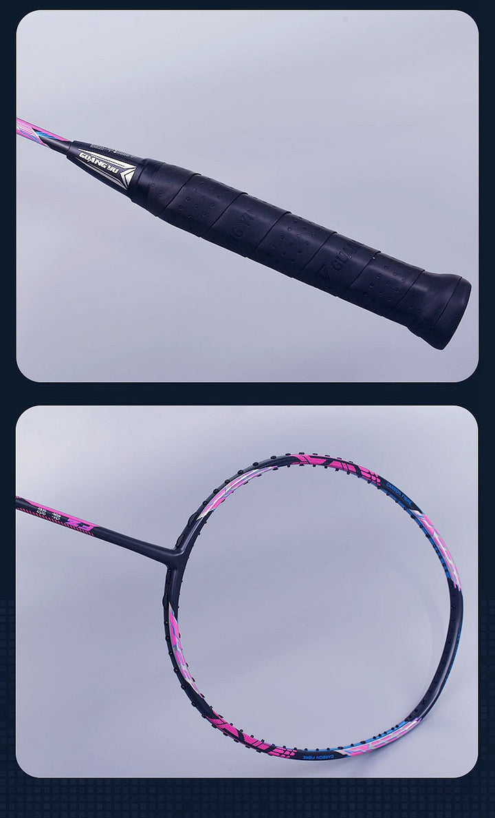 Lisslune | Offensive badminton racket with secondary reinforcement made of 32 pounds of carbon fiber