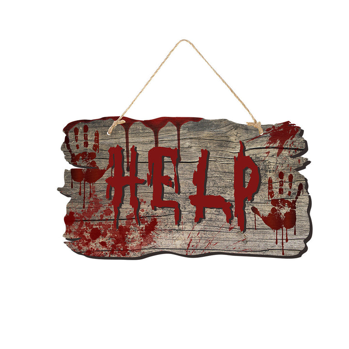 Lisslune | Halloween Door Sign – Wooden Look Plates with Pumpkin, Skull, and Witch Designs