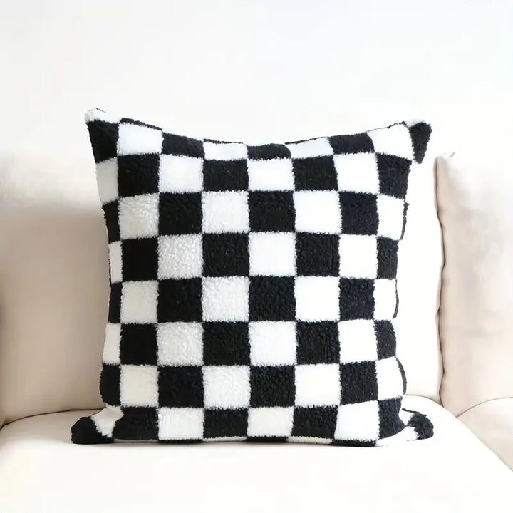Lisslune | Checkerboard Synthetic Fur Pillowcase