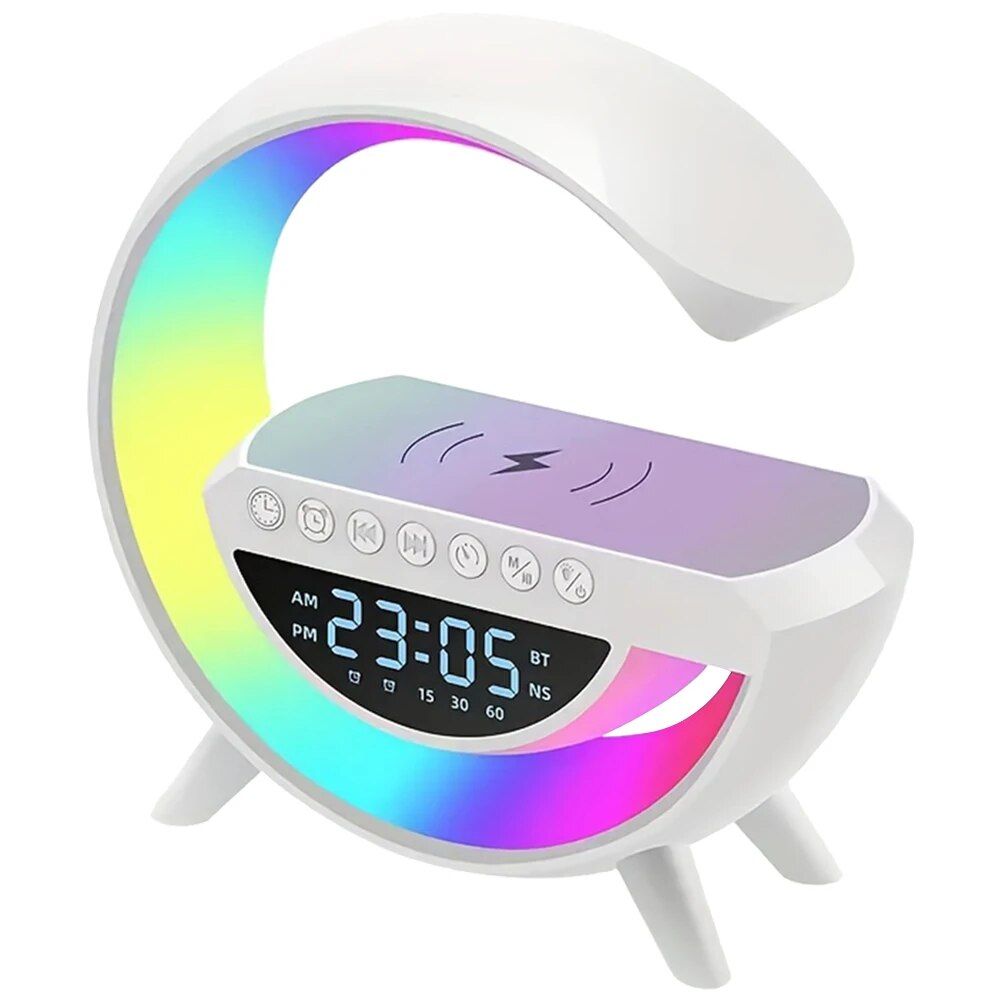 Lisslune | 3-in-1 Wireless Charging Stand with Bluetooth Speaker and RGB Night Light