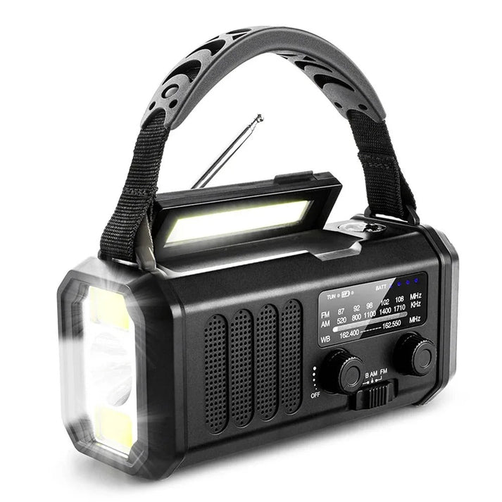 Lisslune | Solar Emergency Radio with Power Bank – Hand Crank & LED Torch for Camping and Outdoor Use