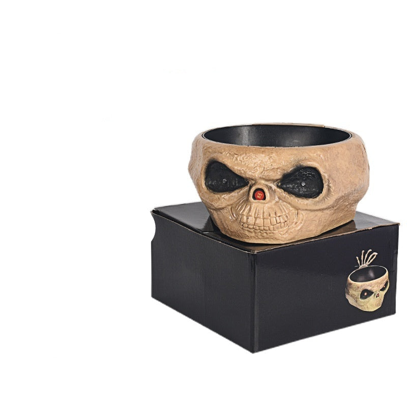 Lisslune | Halloween Candy Bowl – Motion Sensor Pumpkin Bowl with Skeleton Hand and Red Light Effects
