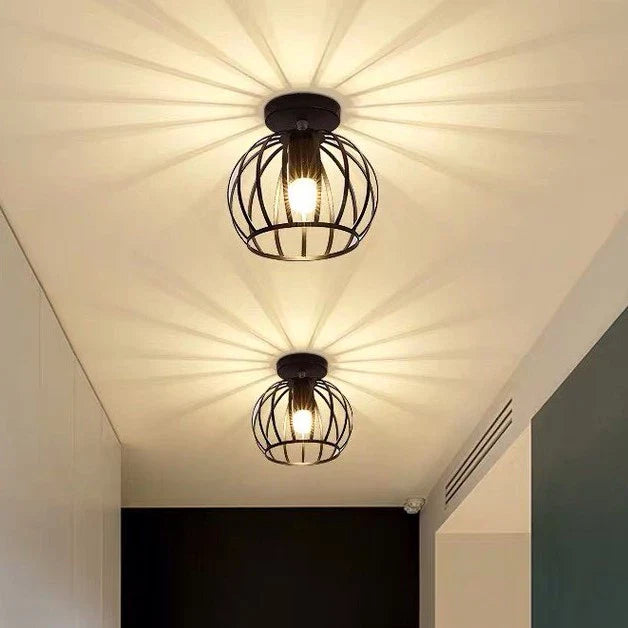 Lisslune | Modern Loft-style Ceiling Lamp with Open Cage Design