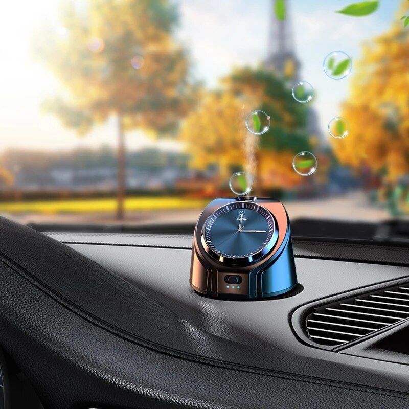 Lisslune | Wireless Car Aroma Nebulizer with Essential Oils and Clock