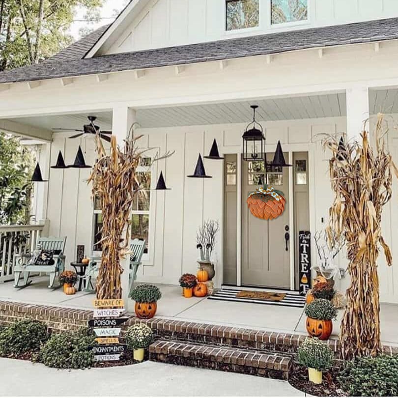 Lisslune |  Farmhouse Pumpkin Wreath For Front Door