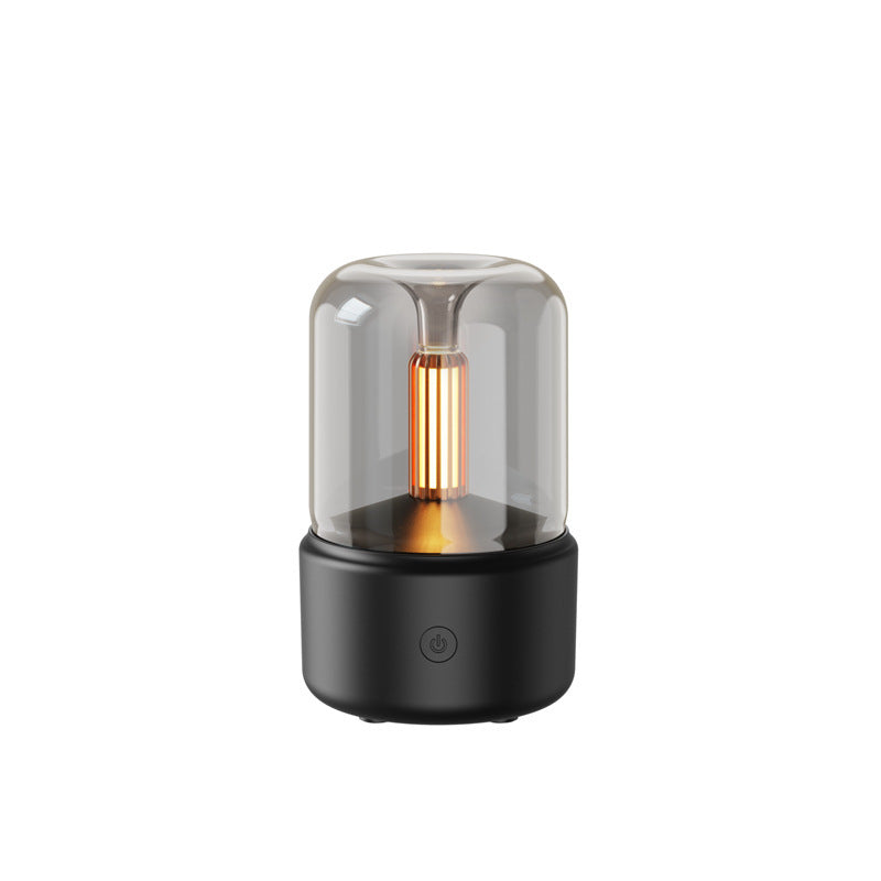 Lisslune | Atmosphere Light Air Humidifier Candlelight Aroma Diffuser Portable 120ml Electric USB Humidifier Cool Mist Maker Fogger 8-12 Hours With LED Night Light