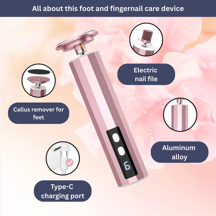 Lisslune | Electric Callus Remover | Rechargeable, Waterproof & Ideal for Smooth Feet at Home