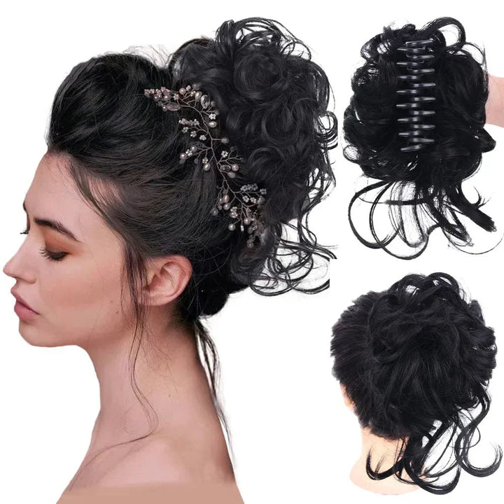 Lisslune | Curly Hair Bun – Clip-in Hair Piece with Volume and Natural Look