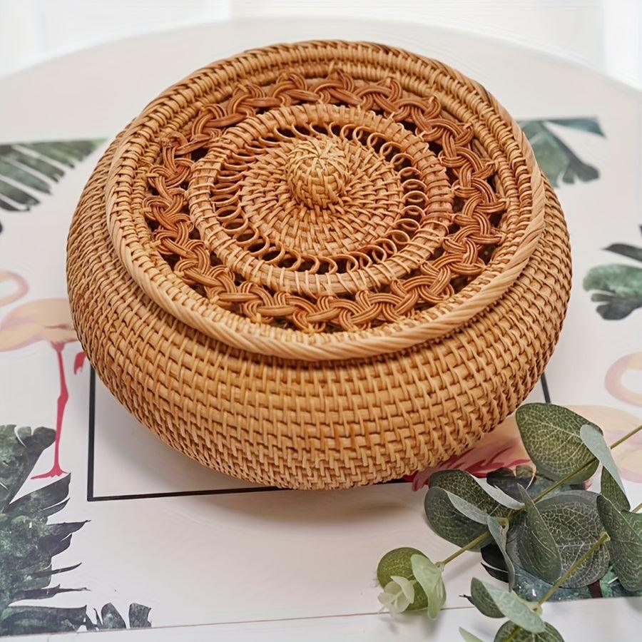 Lisslune | Chic handcrafted rattan storage basket with lid