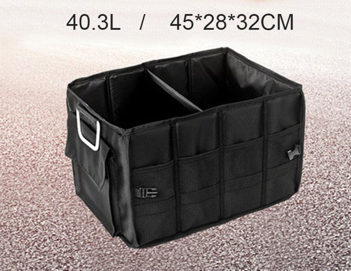 Lisslune | Multifunctional Foldable Car Trunk Storage Box, with 50L Large Capacity, Detachable Partition and Scratch-resistant and Easy-to-clean Design