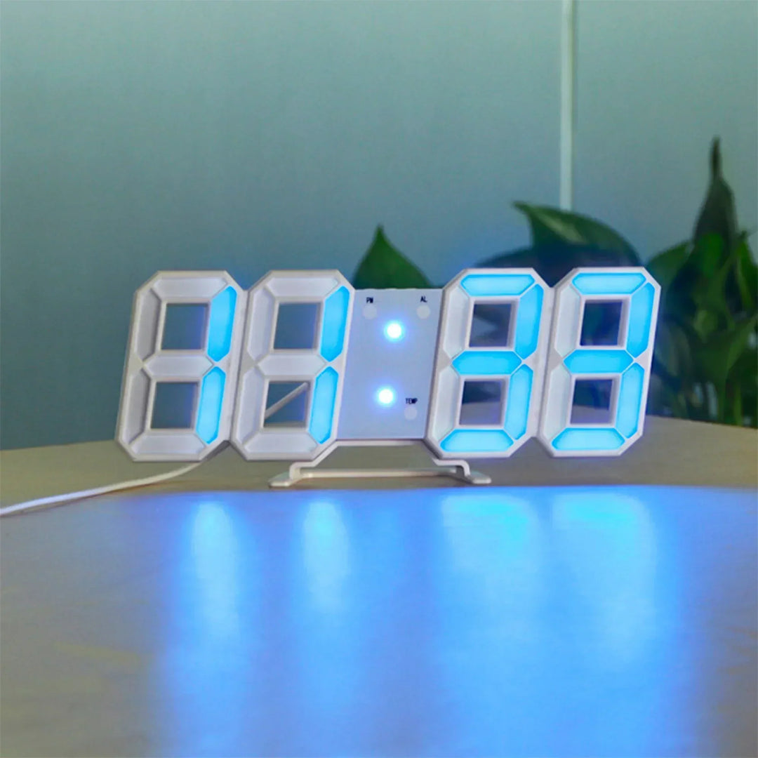 Lisslune | Digital 3D LED Wall Clock – Modern Design with Dimming Function and Optimal Visibility