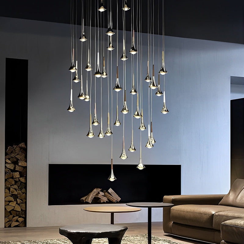 Lisslune | CascadeLight - Water Drop LED Pendant for Staircases