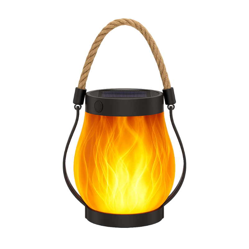 Lisslune | Solar-Powered Outdoor Lantern | Realistic Flame Effect, All-Weather Proof & Ideal for Cozy Evenings on the Patio or Balcony
