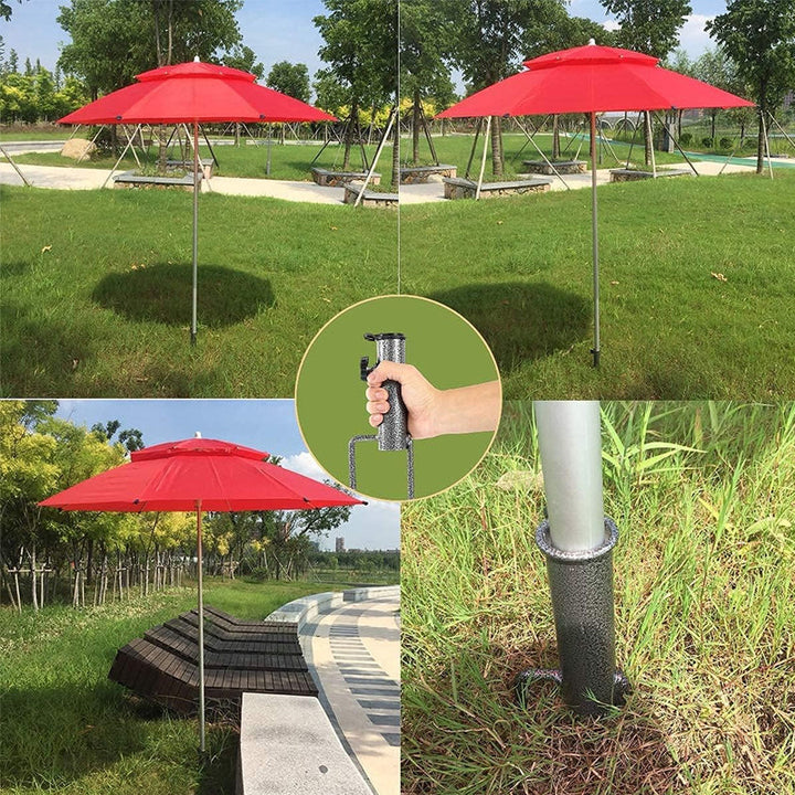 Lisslune | Heavy Adjustable Spiral Ground Anchor Umbrella Holder