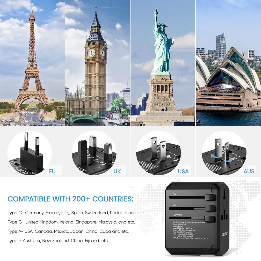 Lisslune | Ultimate Travel Power Hub: All-in-One Universal Adapter