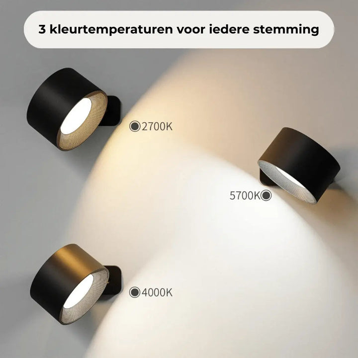 Lisslune | Wall lamp Rechargeable Wireless 360°