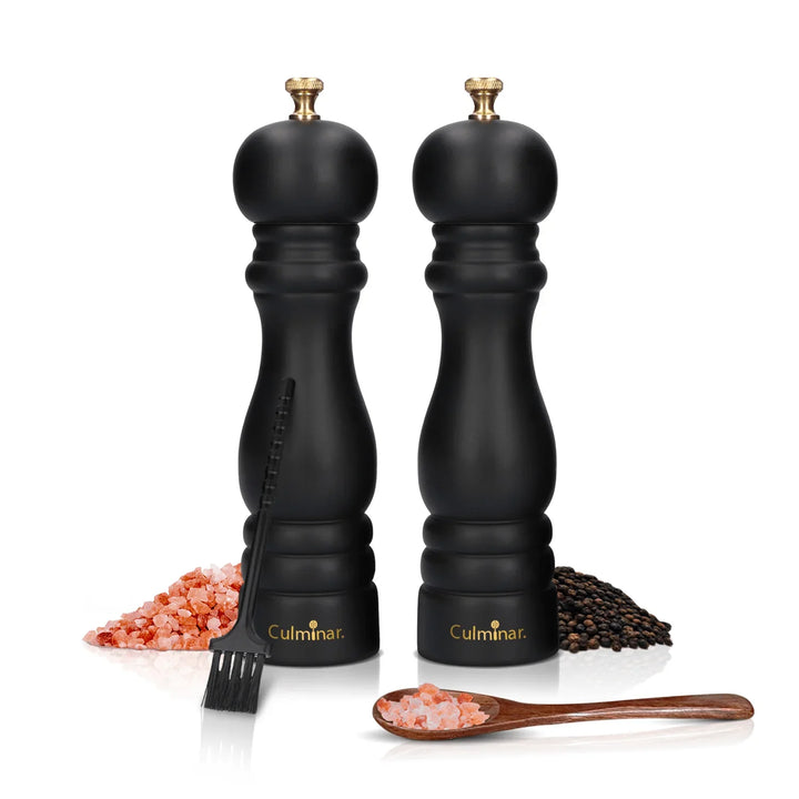 Lisslune | Salt and Pepper Mill Set – Manual Spice Mill made of Wood with Ceramic Grinder & Adjustable Grinding Degree