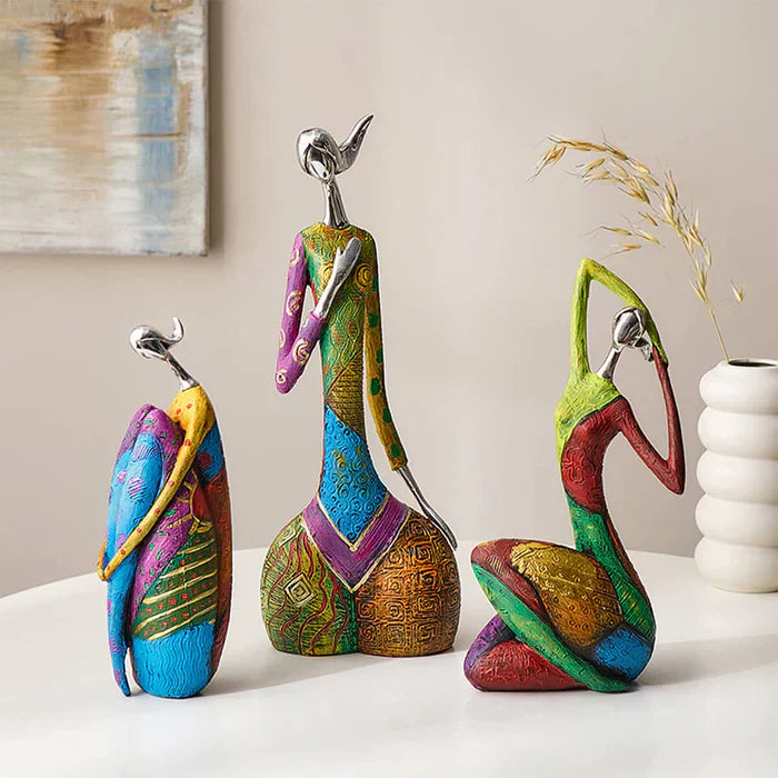 Lisslune | Modern Abstract Woman Sculptures – Handcrafted Colourful Resin Art for Home Decor