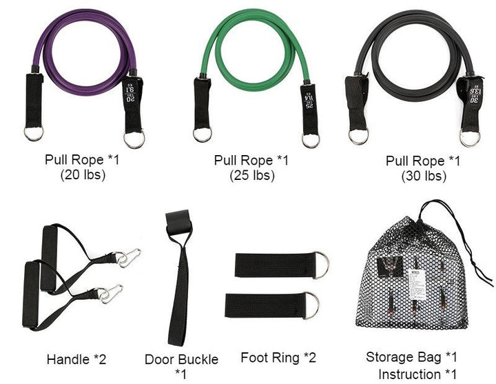 Lisslune | Multifunction Home Latex Fitness Pull Rope, Portable Exercise Equipment Tensile Elastic Resistance Band