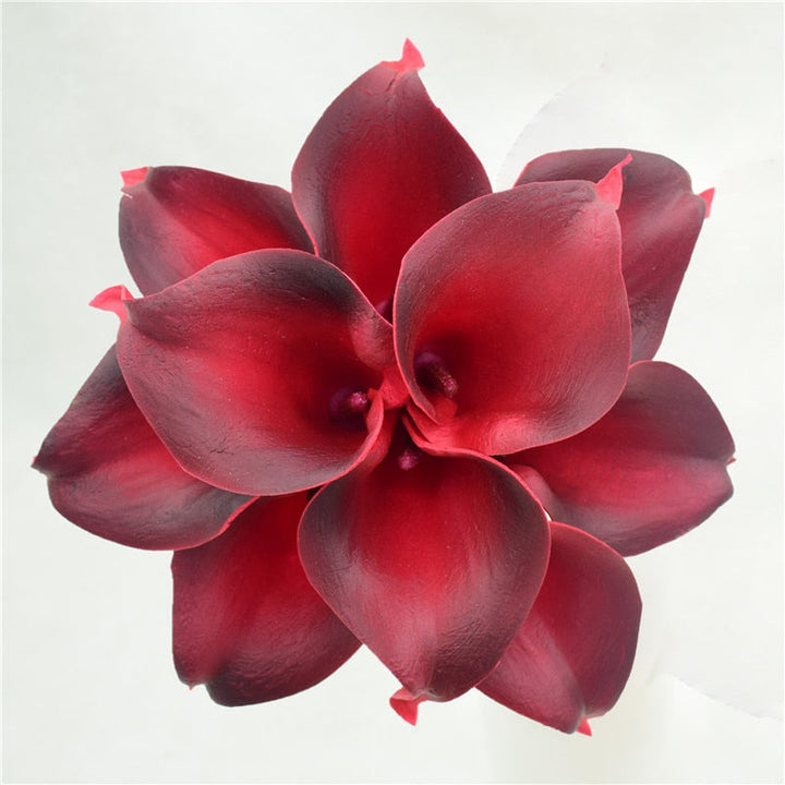 Lisslune | 10 marine blue Calla lily PU Real Touch flowers wedding decoration bouquets table decoration artificial flowers home decor