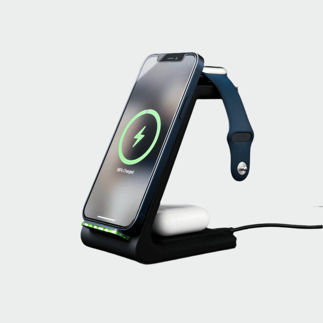 Lisslune | 3-in-1 Wireless Charging Station | Apple, Samsung, Watch, AirPods | Fast Charging Solution