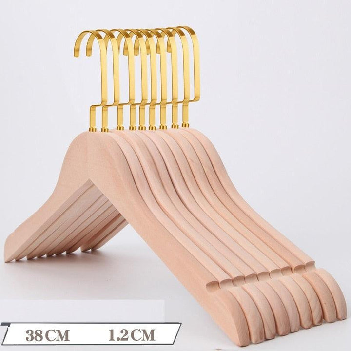 Lisslune | Elegant Retro Wooden Hangers: 10-Piece Set with Non-Slip Grip Design