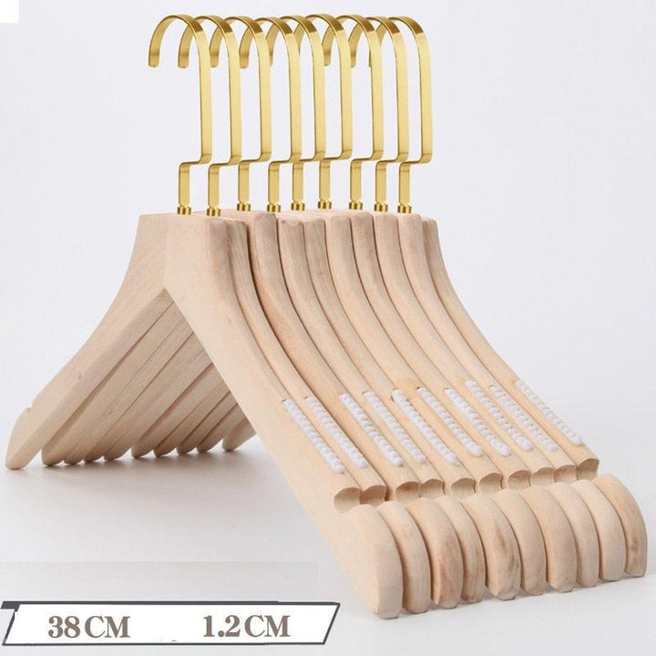 Lisslune | Elegant Retro Wooden Hangers: 10-Piece Set with Non-Slip Grip Design