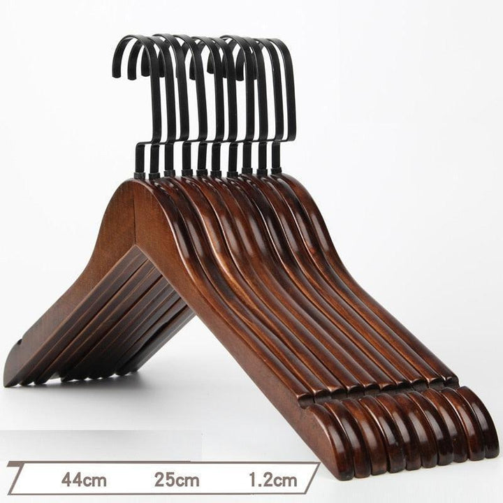 Lisslune | Elegant Retro Wooden Hangers: 10-Piece Set with Non-Slip Grip Design