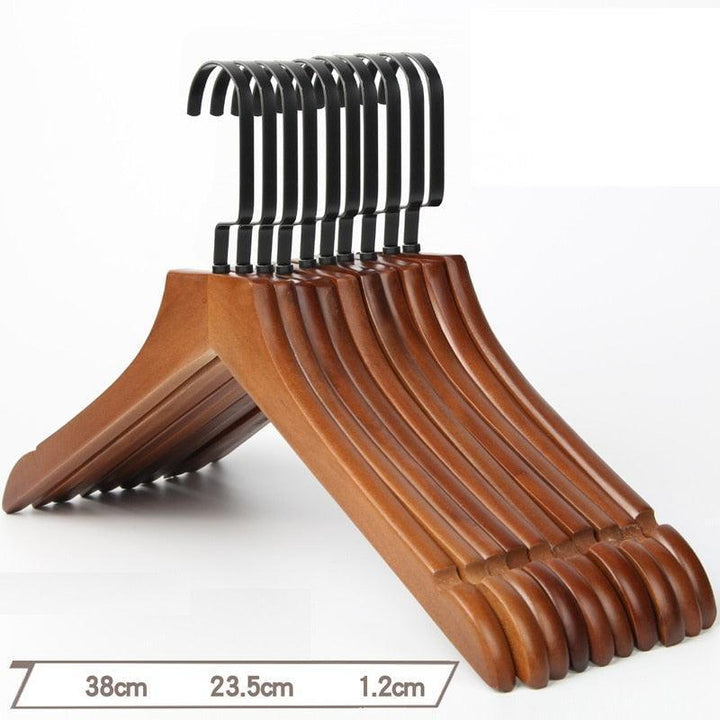 Lisslune | Elegant Retro Wooden Hangers: 10-Piece Set with Non-Slip Grip Design