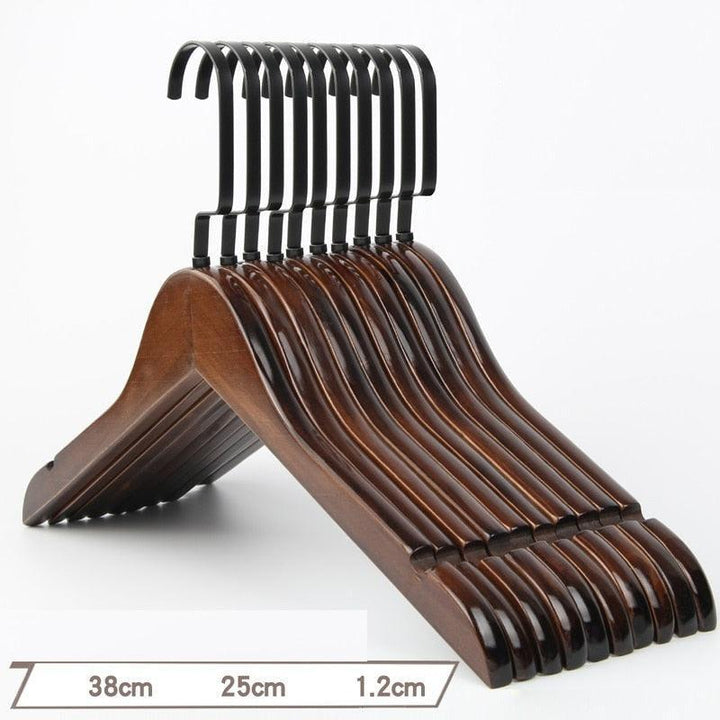 Lisslune | Elegant Retro Wooden Hangers: 10-Piece Set with Non-Slip Grip Design