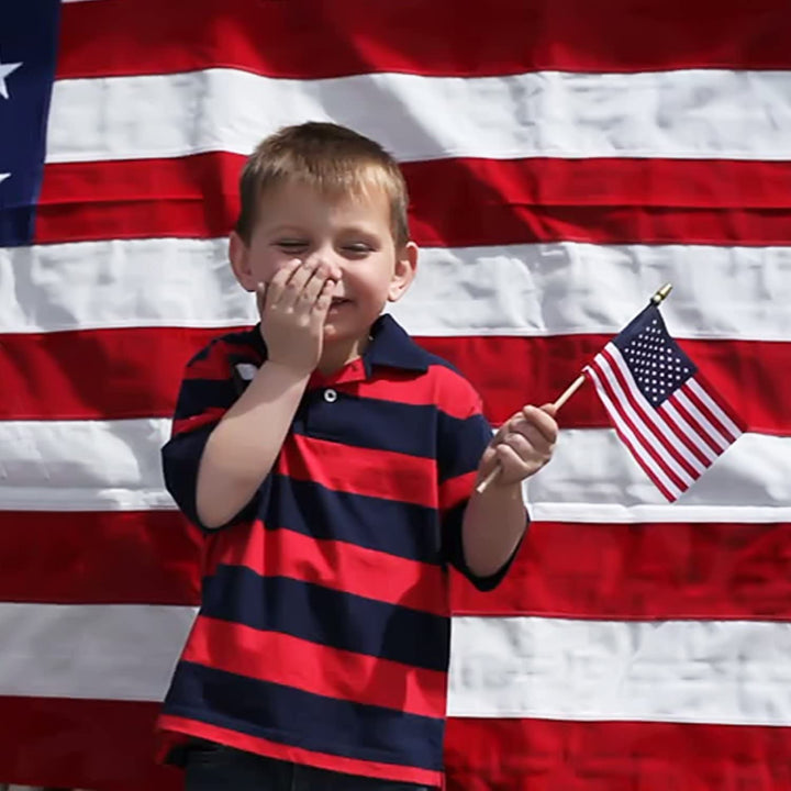 Lisslune | 100-Pack: USA 4x6 in wooden stick flag