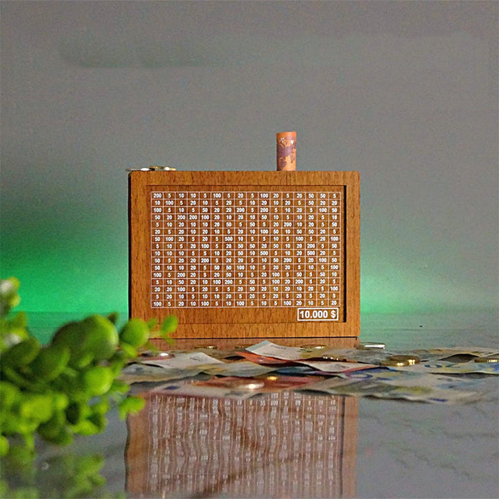 Lisslune | SaveSmart - Wooden Display Savings Goal Piggy Bank