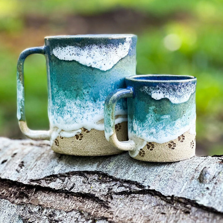 Lisslune | Paw Print Ocean Coastline Mug