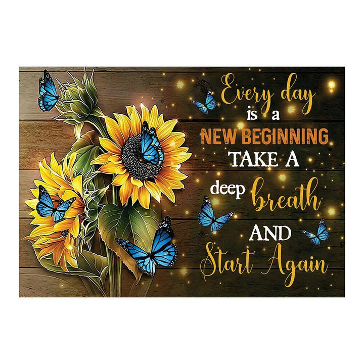 Lisslune | Decorative Butterfly Sunflower Wall Painting