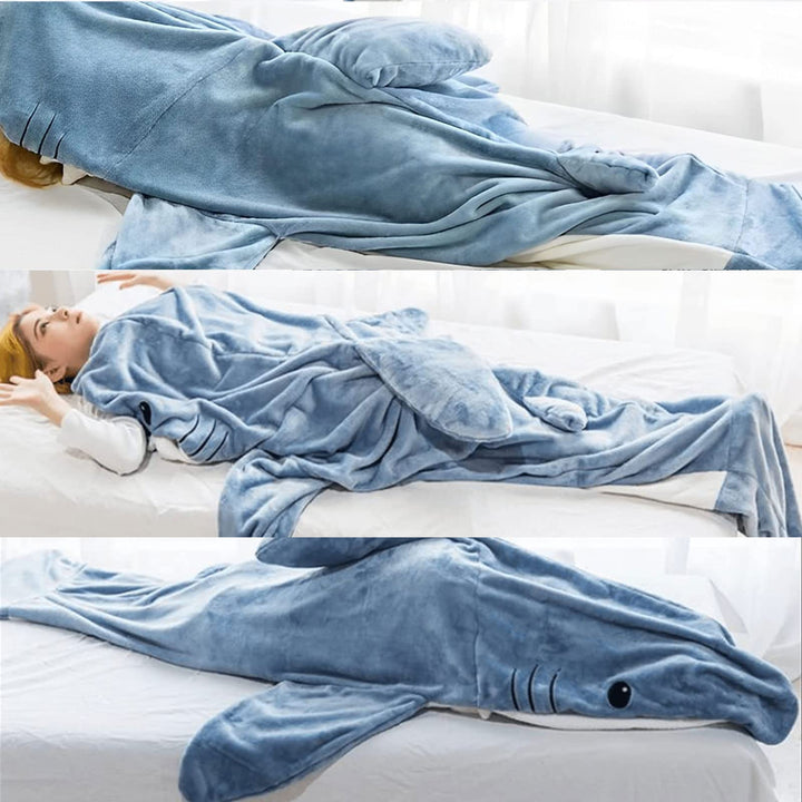 Lisslune | Cosy Shark Blanket Suit – Comfortable Wearable Sleeping Bag
