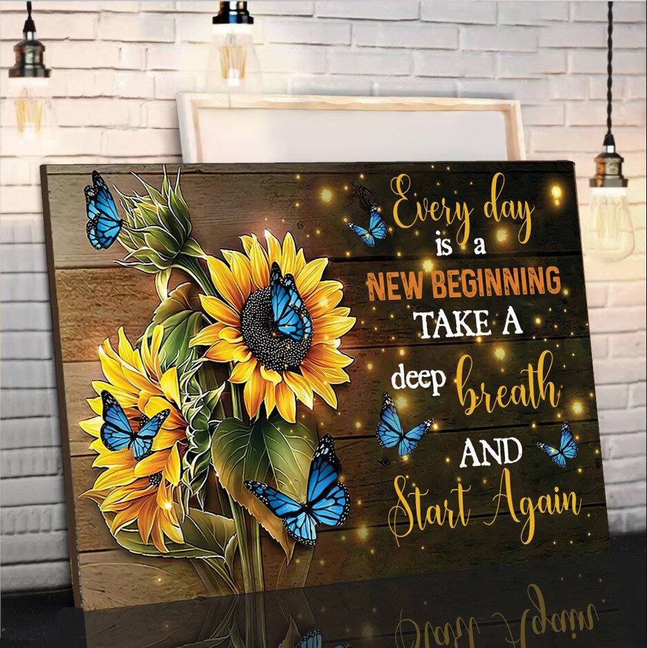 Lisslune | Decorative Butterfly Sunflower Wall Painting