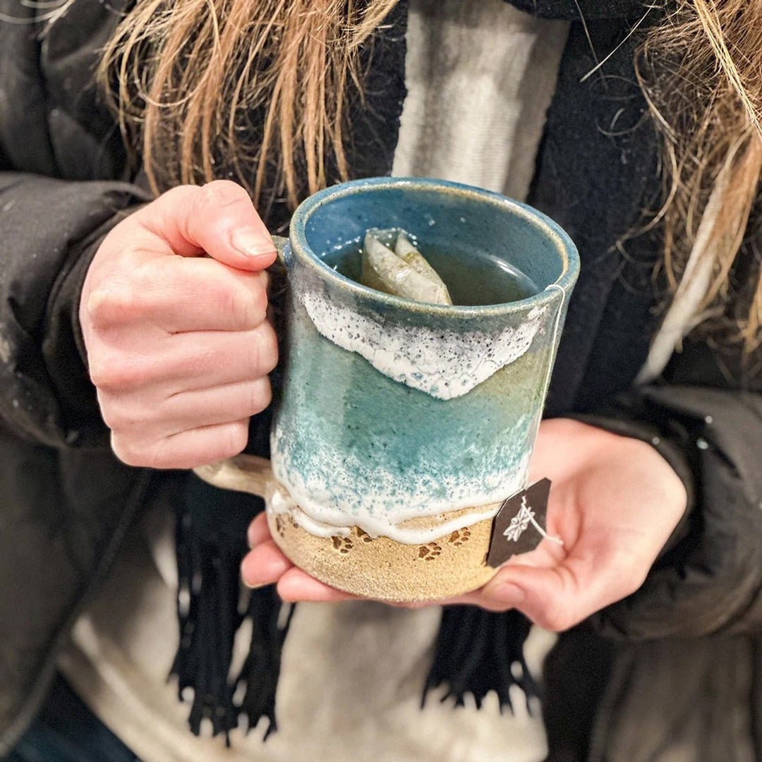 Lisslune | Paw Print Ocean Coastline Mug